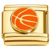 CT7898 Basketball Gold Italian Charm