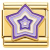 CT7901 Purple Stars Gold Italian Charm