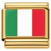 CT7902 Italy Flag Gold Italian Charm