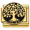CT7903 Tree of Life Black Gold Italian Charm
