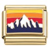 CT7905 Mountain Range Sunset Gold Italian Charm