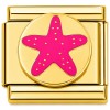 CT7907 Sand Dollar Sea Star Gold Italian Charm