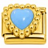 CT7910 Blue Heart Gold Italian Charm