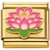 CT7913 Lotus Flower Gold Italian Charm