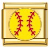 CT7915 Softball Gold Italian Charm