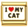 CT7928 I Love My Cat Gold Italian Charm
