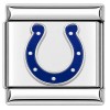 CT7931 Blue Horseshoe Cowboy Italian Charm