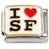 CT7933 I Love SF San Francisco Italian Charm