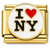 CT7934 I Love NY New York Gold Italian Charm