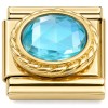 CT7985 Blue Bling Gold Italian Charm.