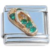CT8070 Flip Flop Sandle Green Bling Italian Charm