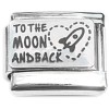 CT8317 To The Moon And Back Heart Rocket Italian Charm