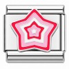CT8493 Multi Star Burst Red Pink White Italian Charm