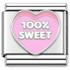 CT8805 One Hundred Percent Sweet Heart Italian Charm