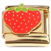 CT8894 Juicy Srawberry Gold Base Italian Charm.