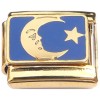 CT8902 Moon Star Blue Sky Gold Base Italian Charm.