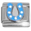 CT9514 Blue Horseshoe Italian Charm
