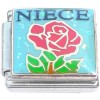 CT9771 Niece on Blue with Red Flower Italian Charm