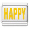 R3053yellow Happy Red Italian Charm