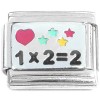 R3061 Math One Times Two Equals Two Multiplication Teacher School Italian Charm
