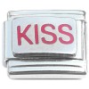 T390 Kiss Red Text Italian Charm