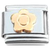 T158 Flower in Gold Italian Charm