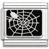 T3017silver Spider Web Silver on Black Italian Charm