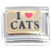 T3261 I Love Cats Red Heart Italian Charm