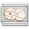 T345wh White Cat Italian Charm