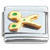 T375green Scissors Green Handles Italian Charm