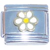 T503 Cute White Fllower Yellow Center Italian Charm