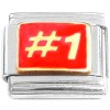 T531red Number One Red Italian Charm