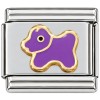 T617purple Cute Dog Purple Italian Charm