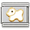 T617white Cute Dog White Italian Charm