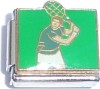 Tennis Player on Green Charm