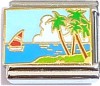 CT9182 Sail Boat and Palm Tree Italian Charm