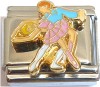 CT9277 Dancers Blue Shirt Pink Dress Italian Charm