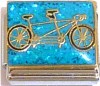Tandem Bike for Two on Blue Italian Charm