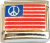 CT6443/CT6668 Peace Sign on US Flag Glitter Italian Charm