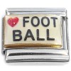 CT9852 Heart Love Football Italian Charm