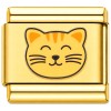 TG2004 Cute Kitty Cat Face Gold Value Italian Charm