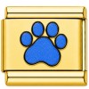 TG2005 Blue Animal Paw Print Gold Value Italian Charm