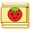 TG2010 Strawberry Smile Face Gold Value Italian Charm