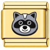 TG2024 Cute Racoon Face Gold Value Italian Charm