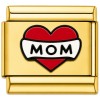 TG2046 Mom Ribbon Heart Gold Value Italian Charm