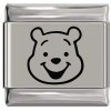 SL920 Pooh Bear Character Winnie the Pooh Laser Engraved Italian Charm