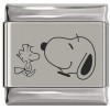 SL989 Cartoon Dog and Bird Laser Engraved Italian Charm