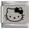SL998 Hello Cat Face Cartoon Laser Engraved Italian Charm