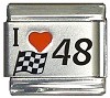 Red Heart with Flag Number 48