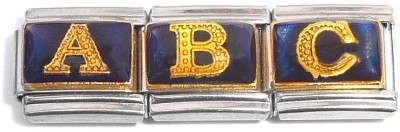 Italian Charm Letters on Dark Blue
